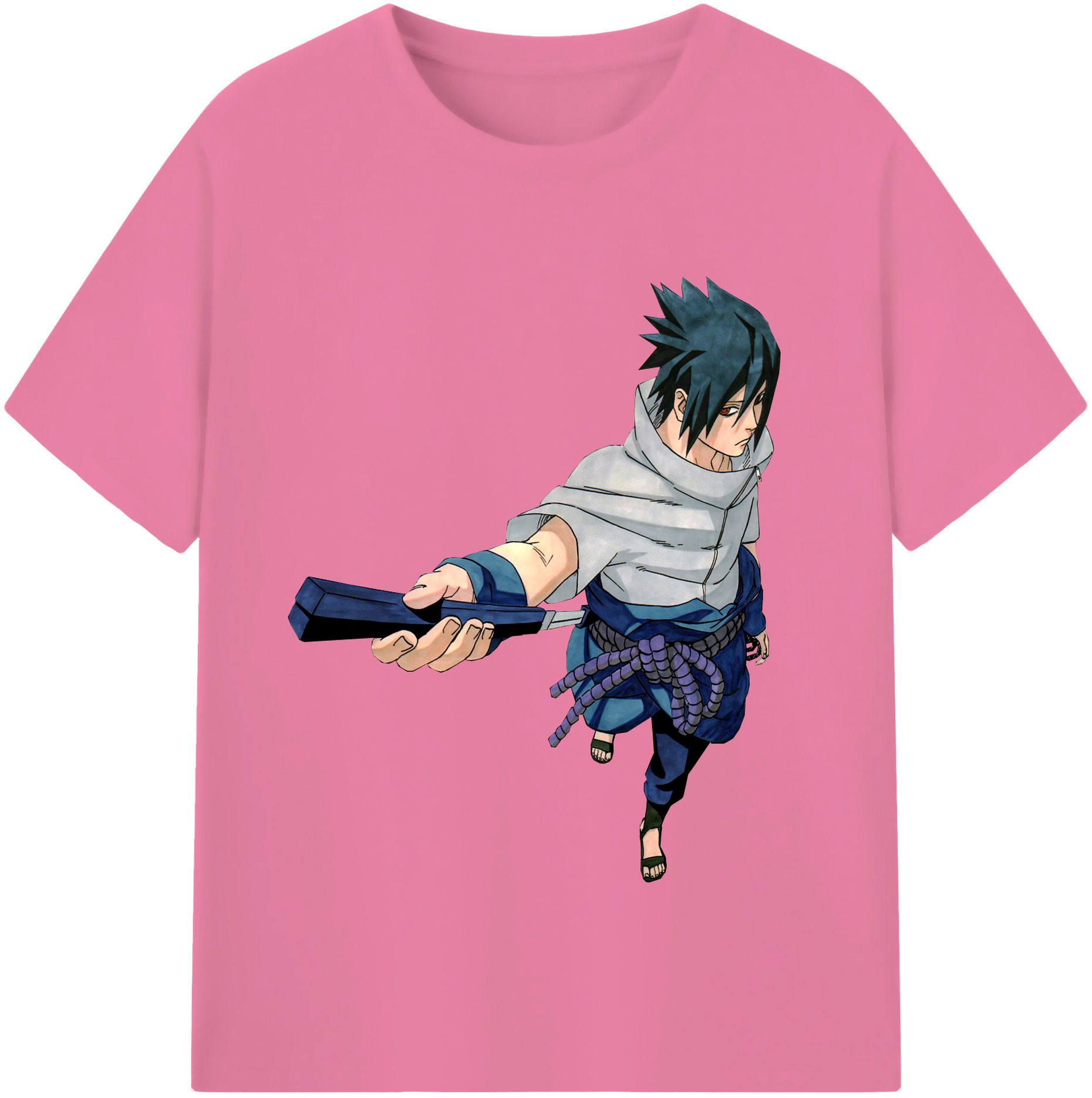 （画像用） NARUTO -ナルト- うちは サスケ Uchiha Sasuke 綿100％半袖Tシャツ（フロントプリント）